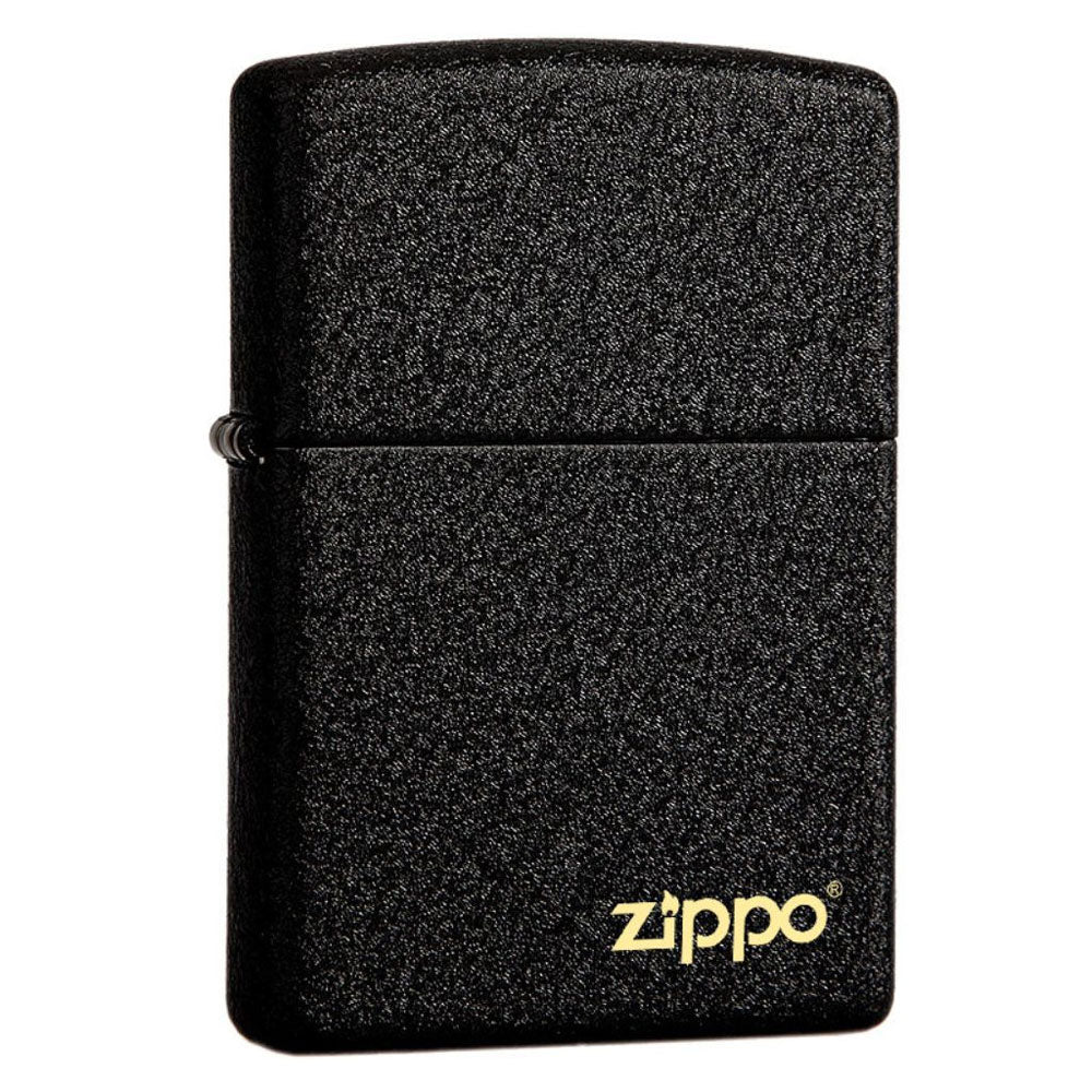 Zippo Black Crackle 236ZL Classic Zippo Logo Lighter