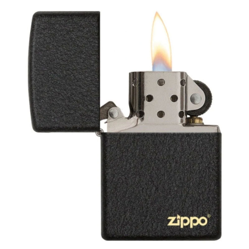 Zippo Black Crackle 236ZL Classic Zippo Logo Lighter