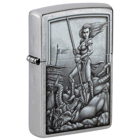 Zippo Chrome 48371 Medieval Mythological Design Lighter