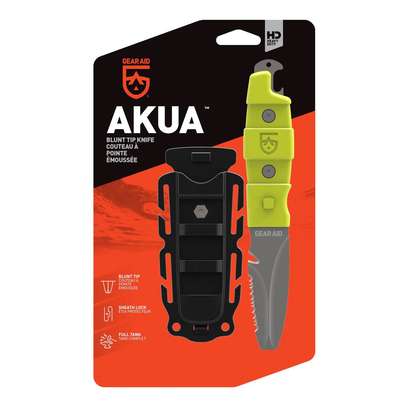 Gear Aid AKUA River Paddle/Dive Knife (High-Vis Green)