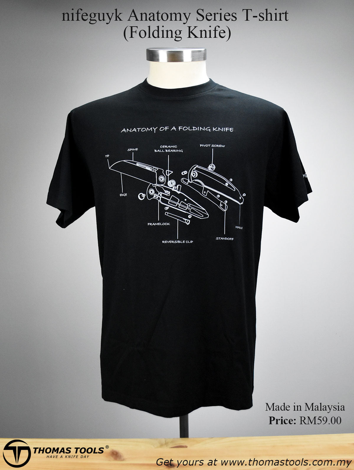 nifeguyk Anatomy Series T-Shirt (Folding Knife)