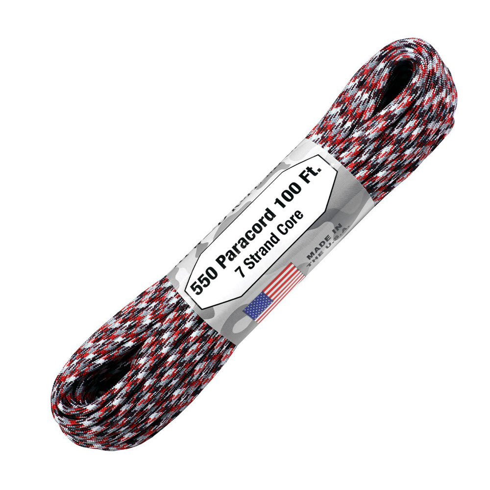 Atwood 550lbs Paracord 7 cores 100ft (Red Camo)